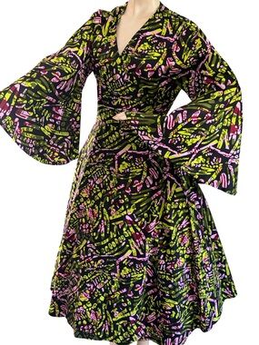 African Ankara Wrap Maxi Dress